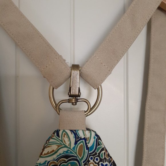 Black Butterfly Canvas Backpack in a Blue Floral Print - Picture 4 of 12